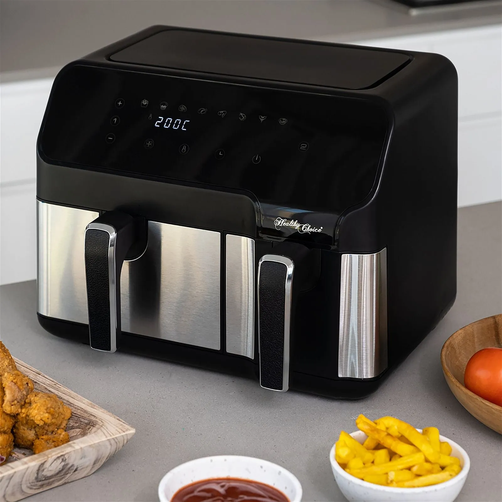 10L Digital Dual Zone Air Fryer w/ Dual Temperature Control