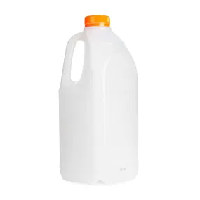 2 Litre HDPE Plastic Natural  Square Bottle 38mm Tamper Evident Lids