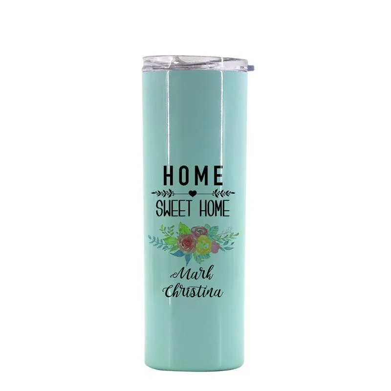 20oz Stainless Steel Tumbler - Mint Green Sparkle