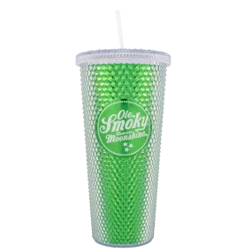 24oz METALLIC STUDDED TUMBLER - Green