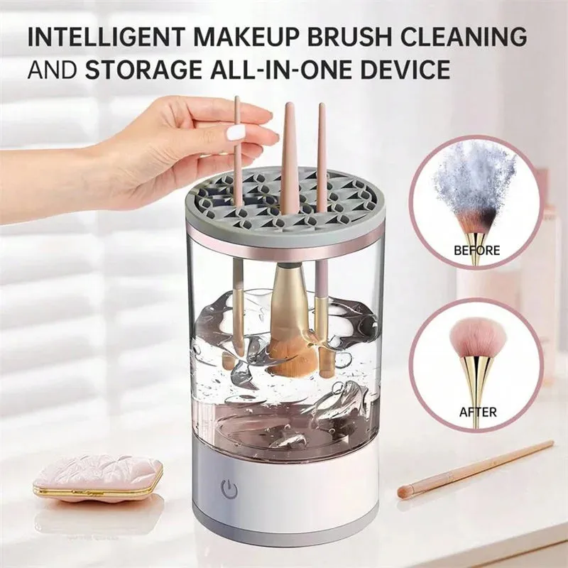 3 -in-1 Automatic Spinner Makeup Brush Holder Cleaner And Dryer Makeup Tools