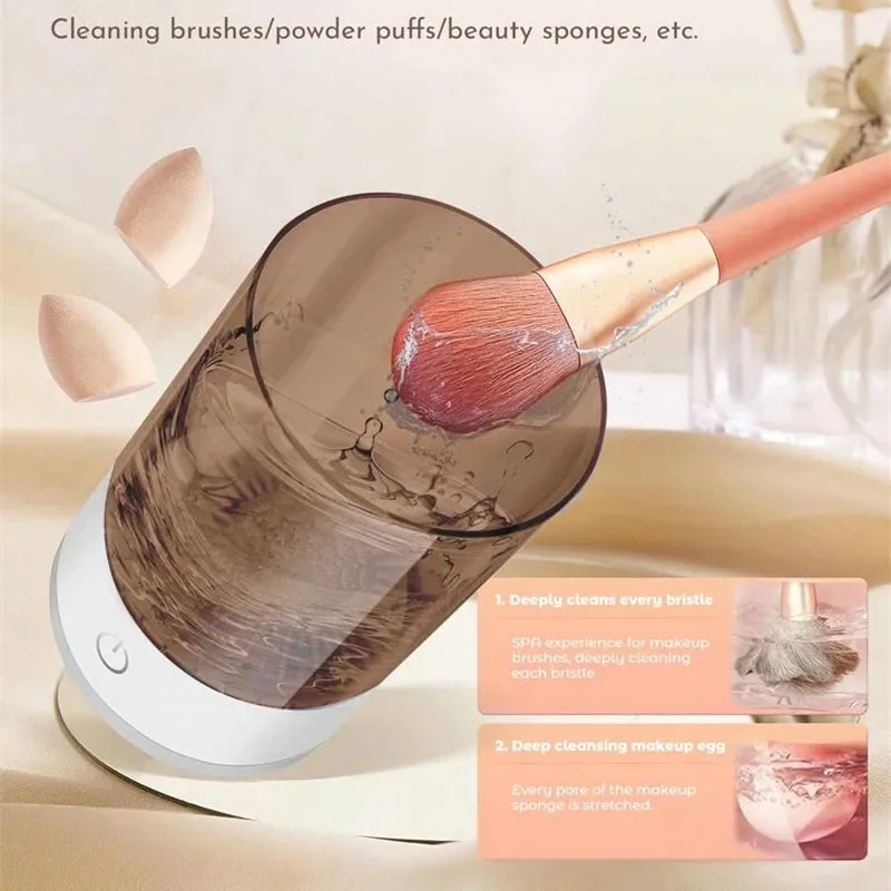 3 -in-1 Automatic Spinner Makeup Brush Holder Cleaner And Dryer Makeup Tools