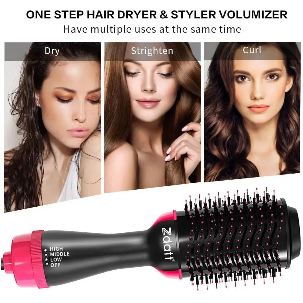 4-in-1 Hot Air Hair Brush & Volumizer Hair Styling for Straight & Curly Hair