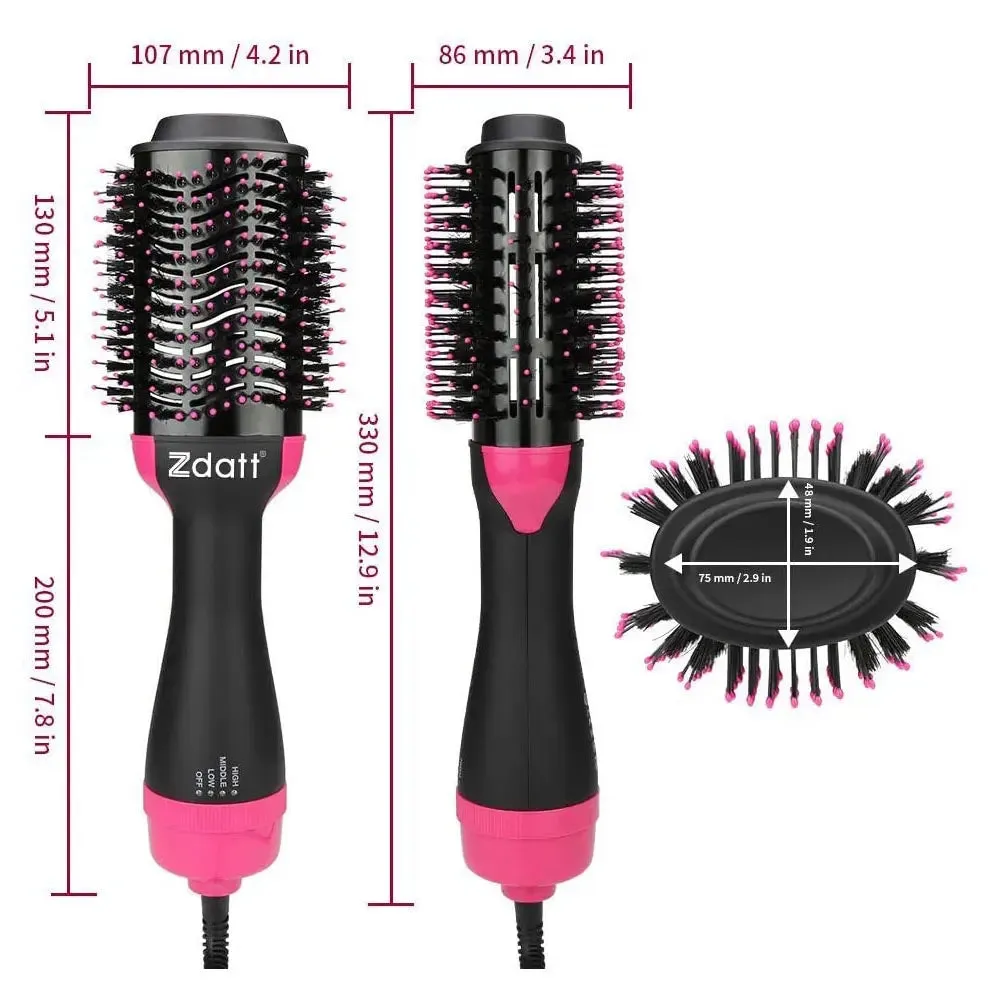 4-in-1 Hot Air Hair Brush & Volumizer Hair Styling for Straight & Curly Hair