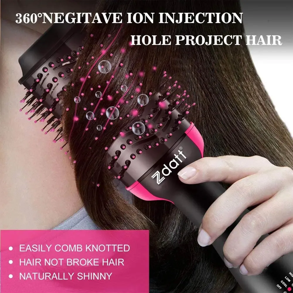 4-in-1 Hot Air Hair Brush & Volumizer Hair Styling for Straight & Curly Hair