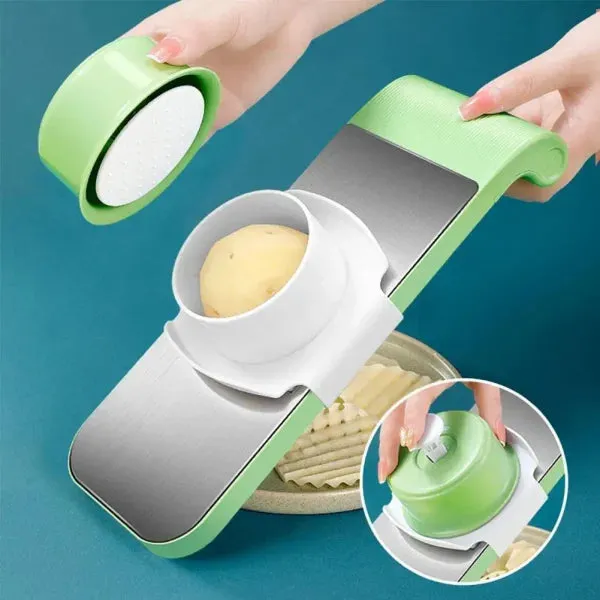 5 In 1 Stainless Steel Multi Functional Safe Manual Vegetable Slicer Cutter Potato Shredders Garlic Carrot Grater Chopper (random Colors)