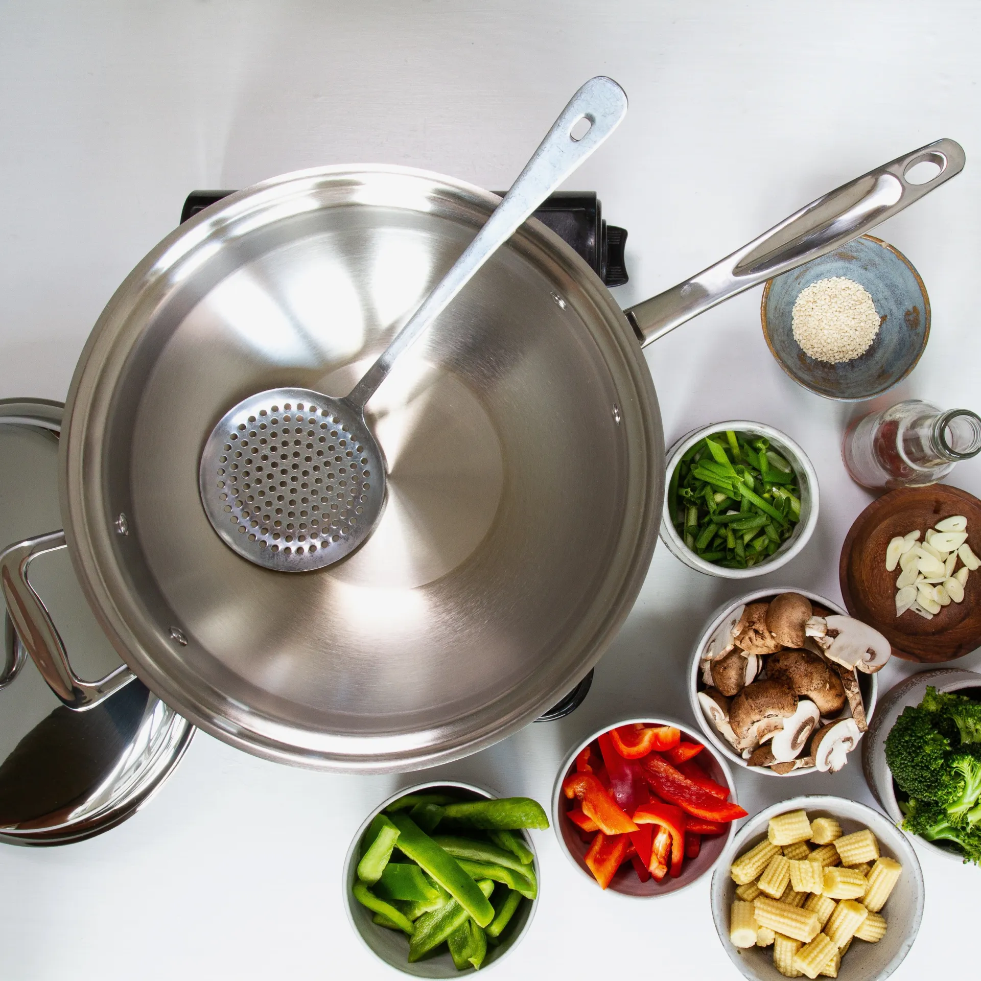 5 Quart Stainless-Steel Wok