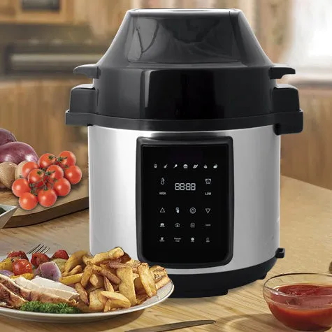 6L Air Fryer   Pressure Cooker (Black) Kitchen Appliance