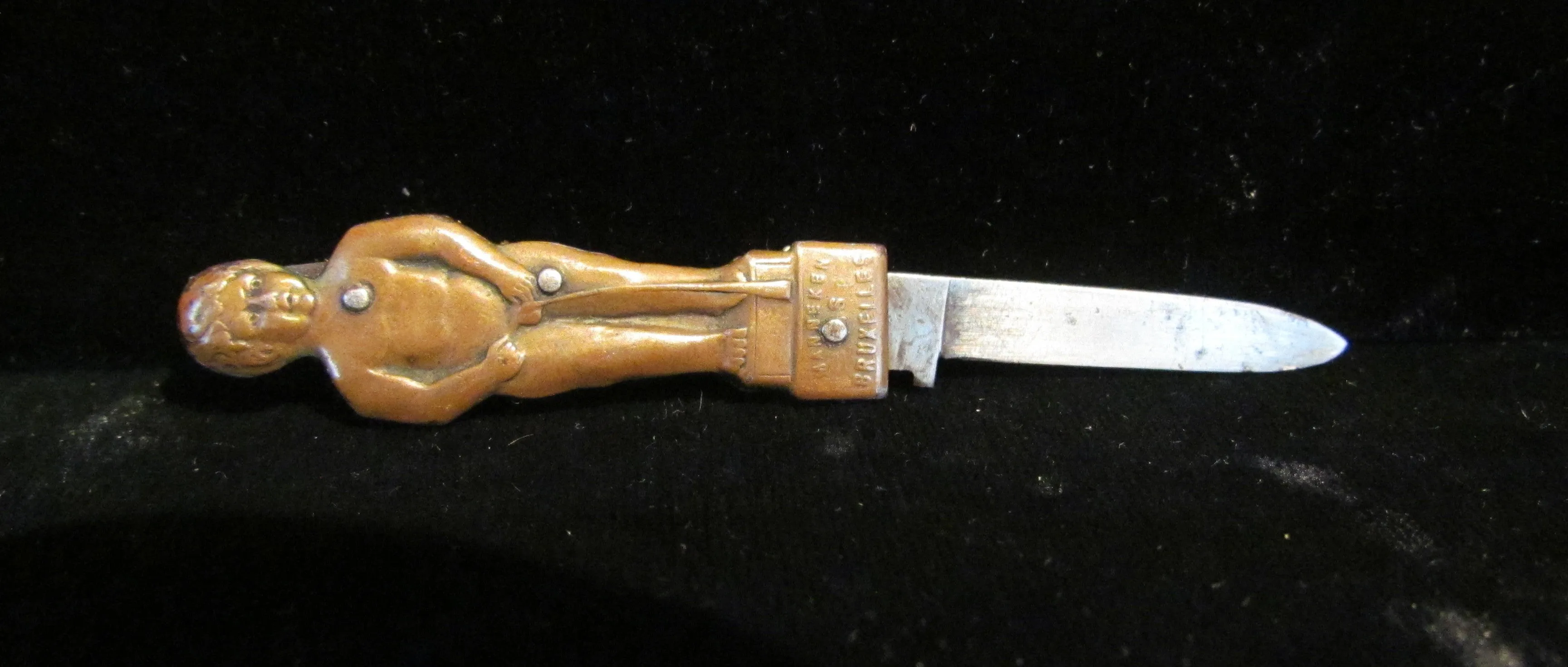 Antique Manneken Pis Bruxelles Figural Pocket Knife Extremely Rare Solingen Germany