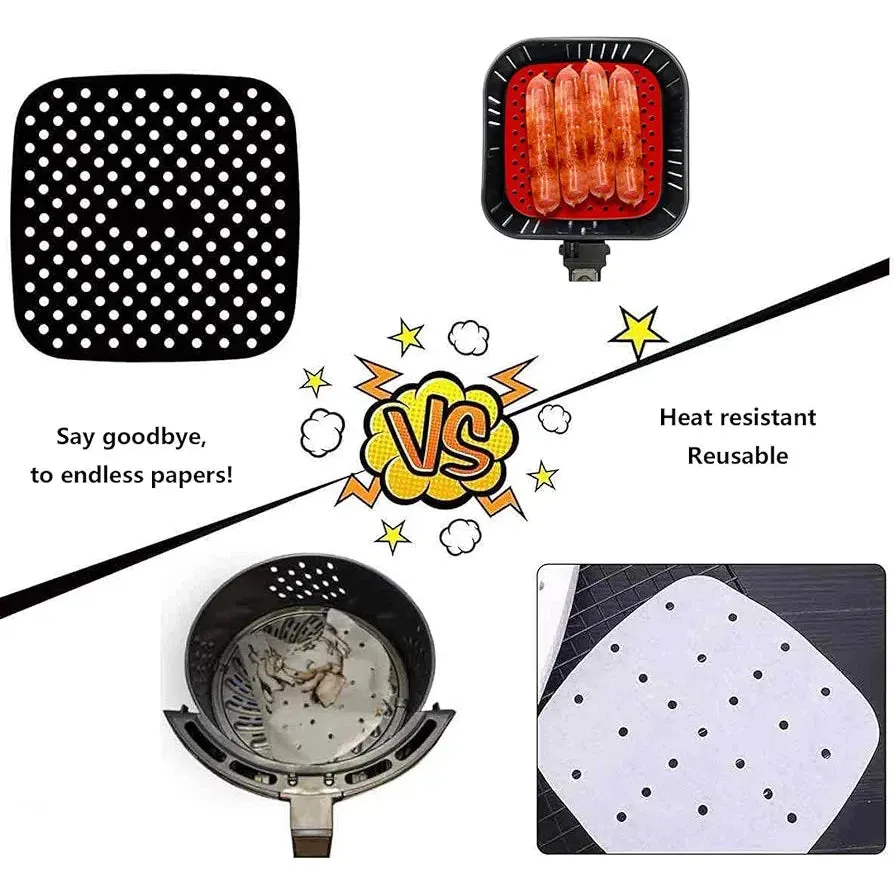 Aqua Silicone Air Fry Liner Square 21.5x21.5cm