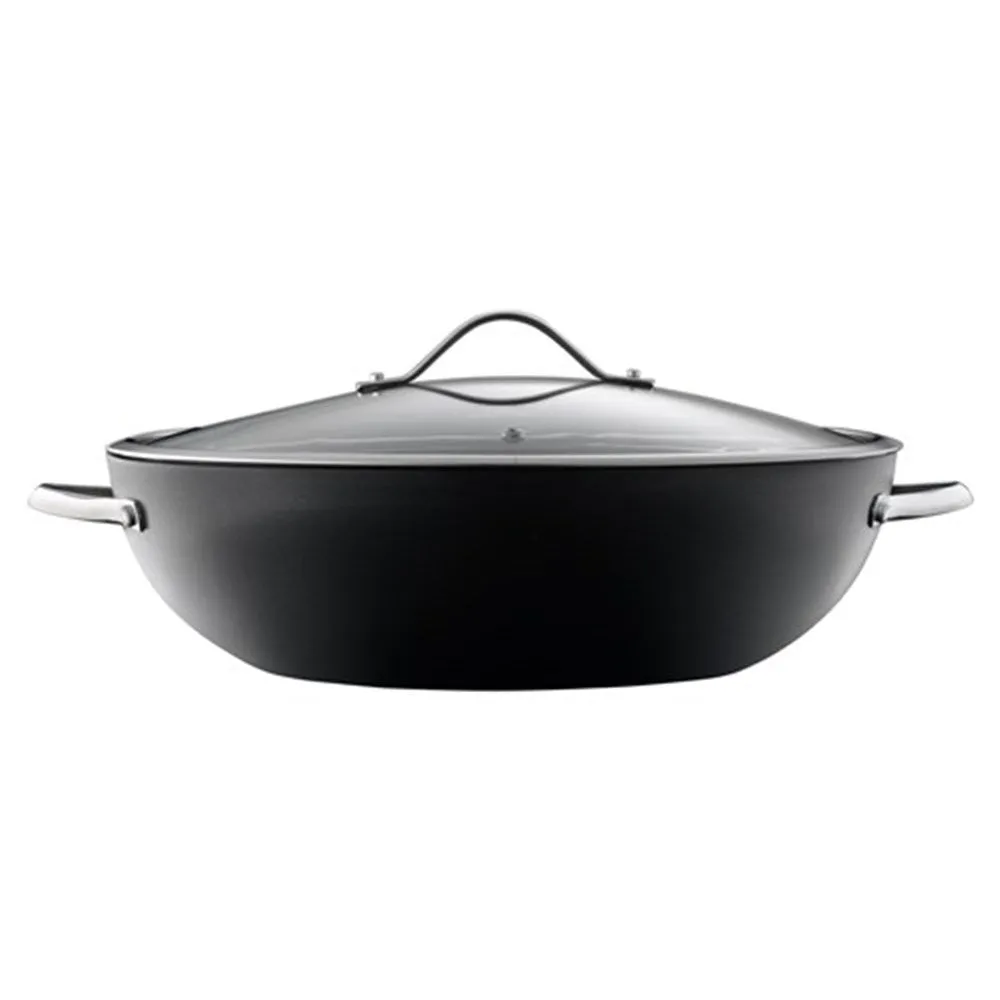 Baccarat iD3 Hard Anodised Non Stick Wok with Lid 36cm