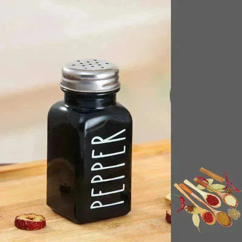 Barbecue Sprinkler Bottle Salt And Pepper Shaker Seasoning Bottle Square Glass Bottle