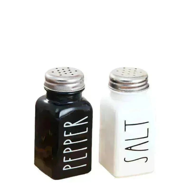 Barbecue Sprinkler Bottle Salt And Pepper Shaker Seasoning Bottle Square Glass Bottle