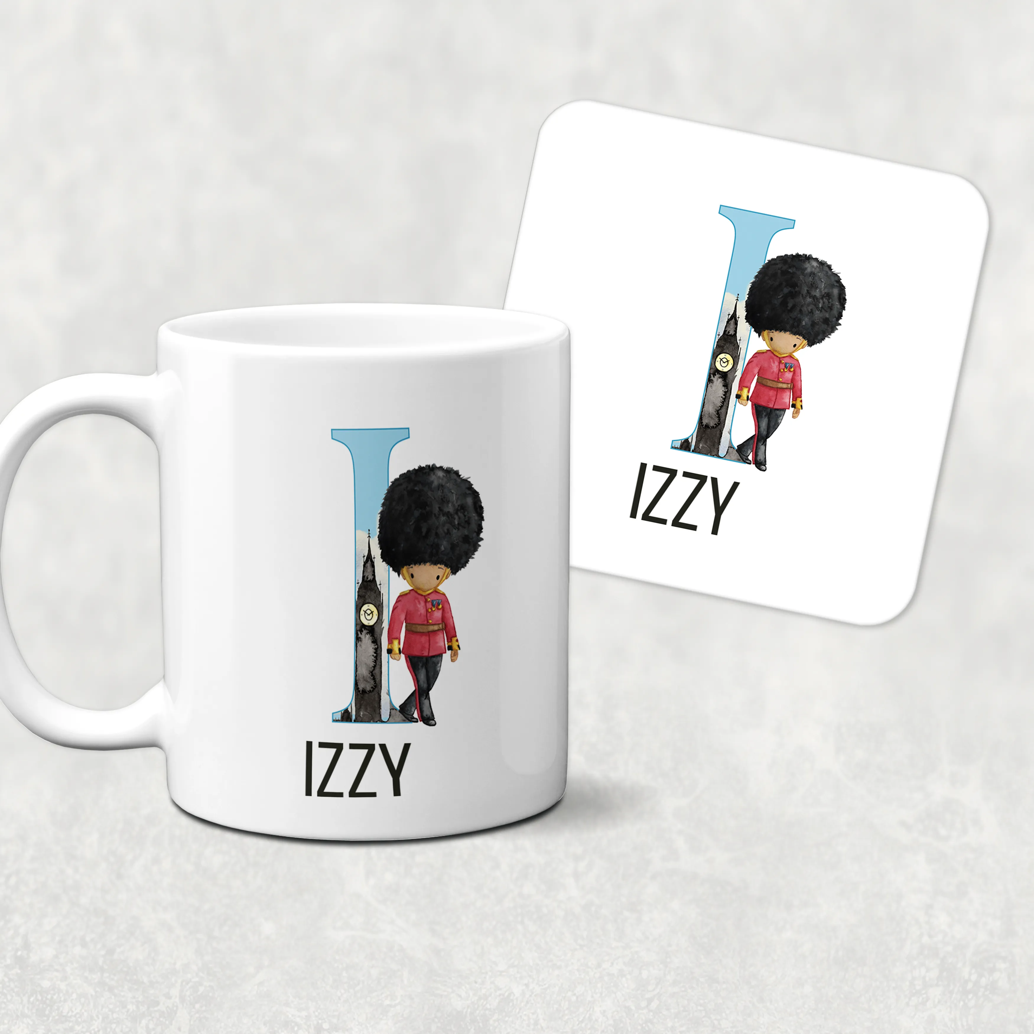 Beefeater Soldier Alphabet Personalised Watercolour Mug