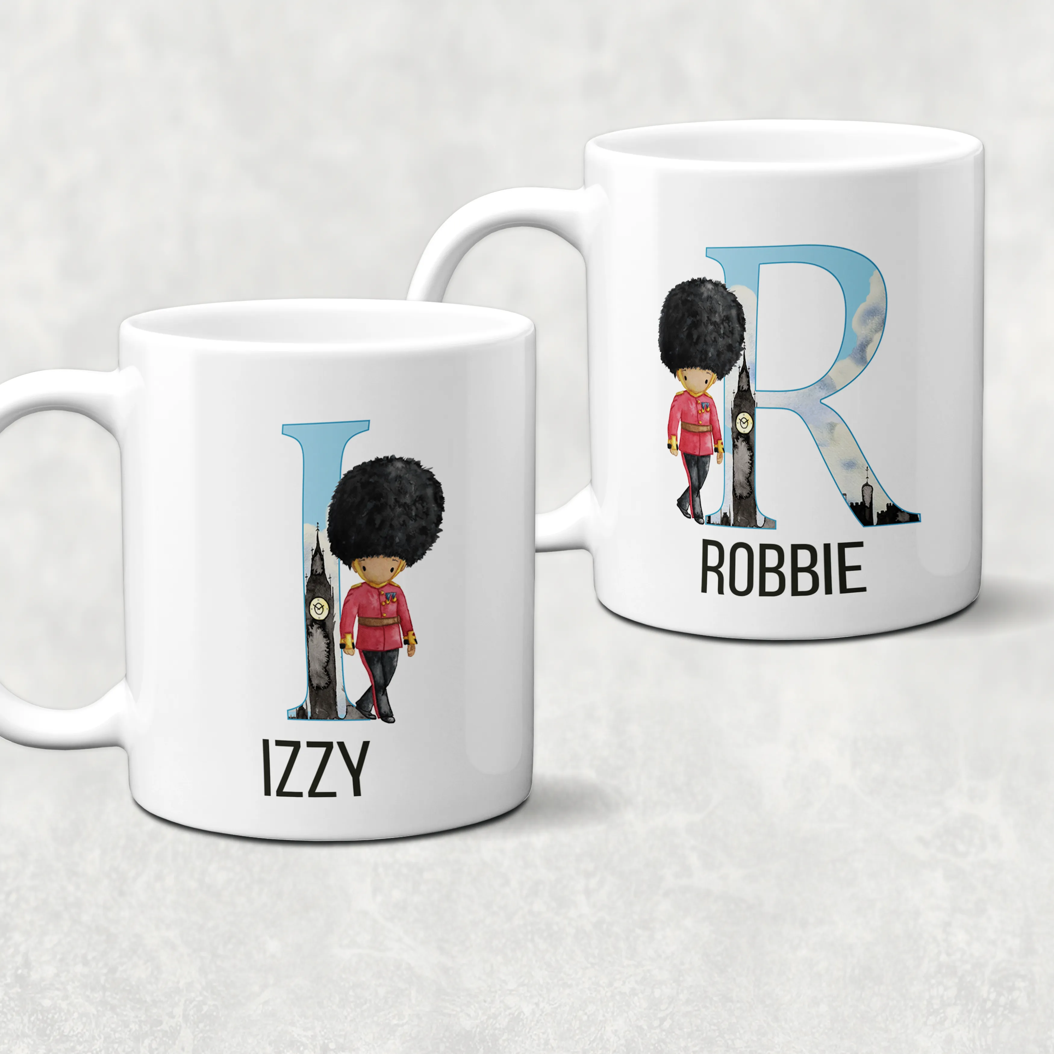 Beefeater Soldier Alphabet Personalised Watercolour Mug