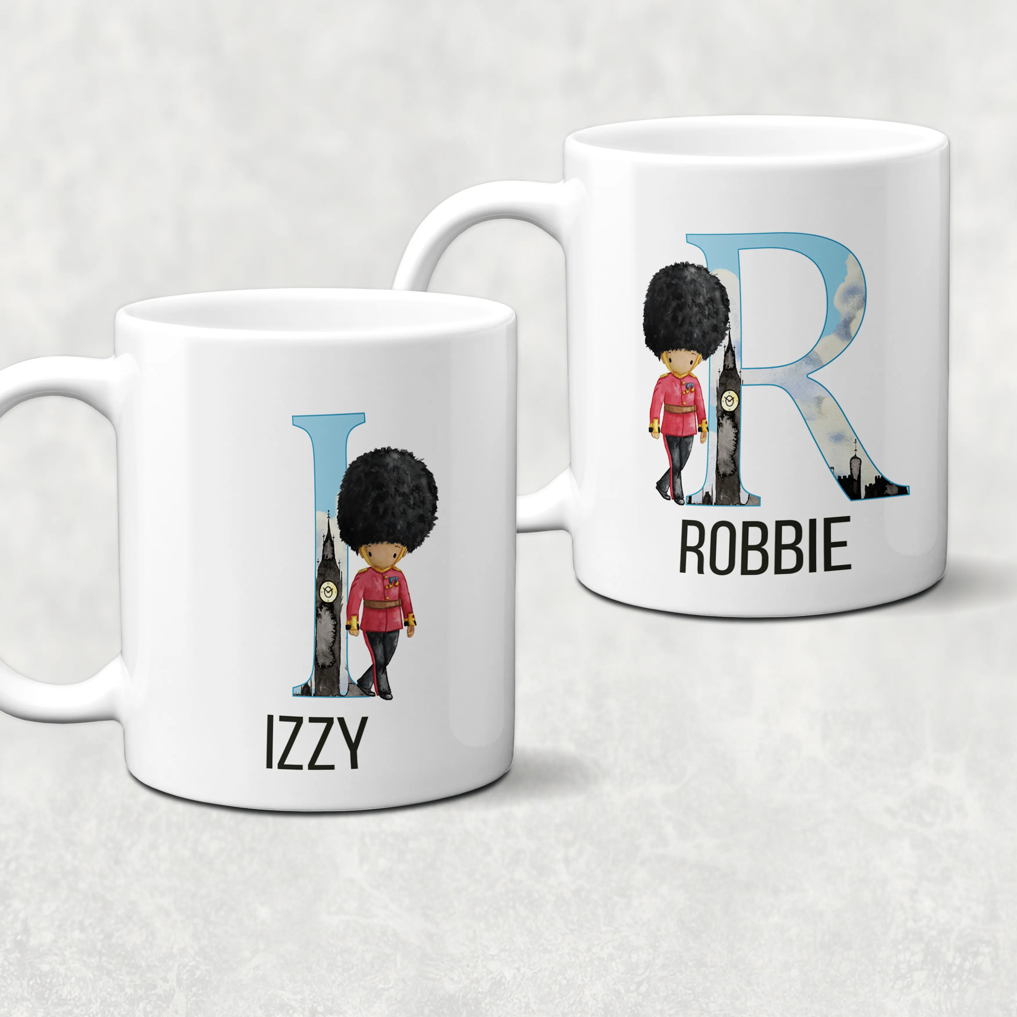 Beefeater Soldier Alphabet Personalised Watercolour Mug