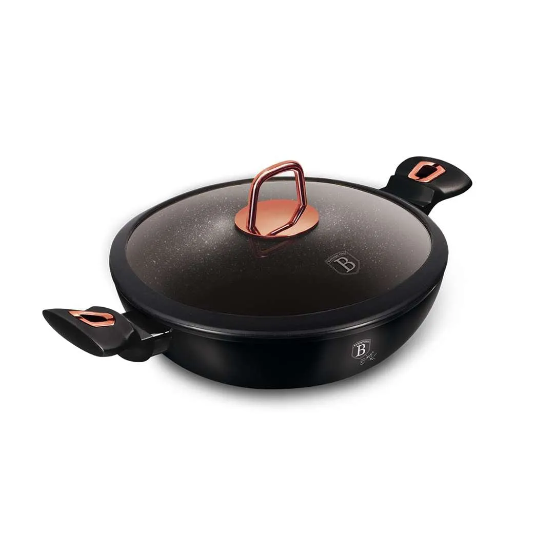 Berlinger Haus Wok with Lid 30 cm Black Rose Collection