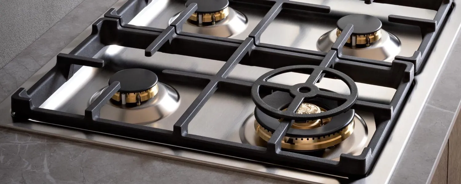 Bertazzoni MAST366QBXT 36 Drop-In Gas Cooktop 6 Brass Burners Stainless Steel