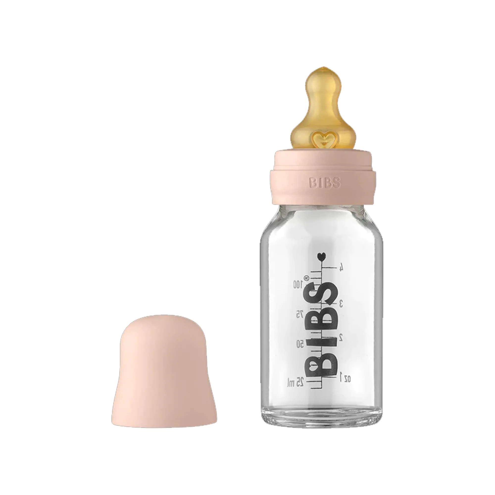 BIBS Baby Glass Bottle Latex - Blush