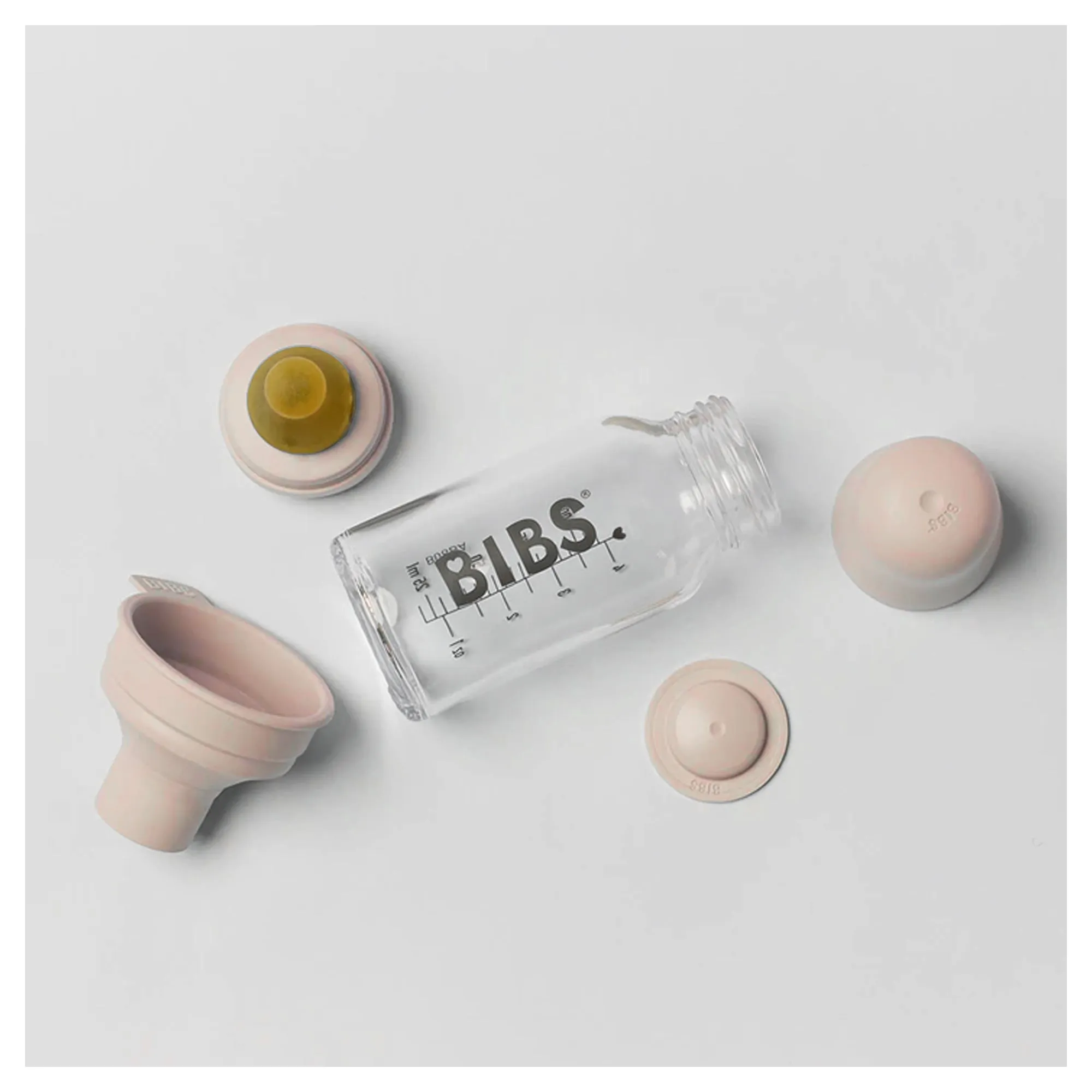 BIBS Baby Glass Bottle Latex - Blush