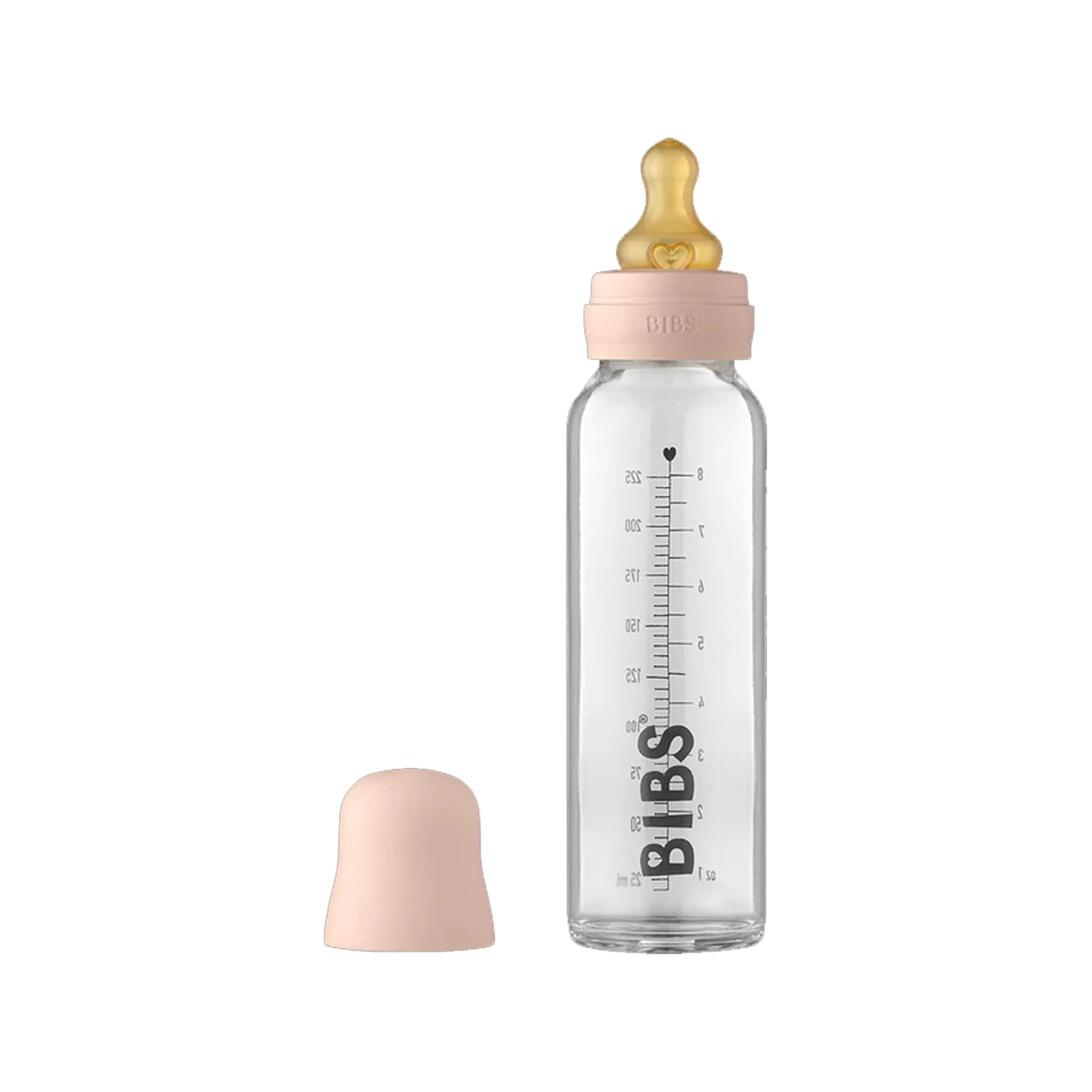 BIBS Baby Glass Bottle Latex - Blush