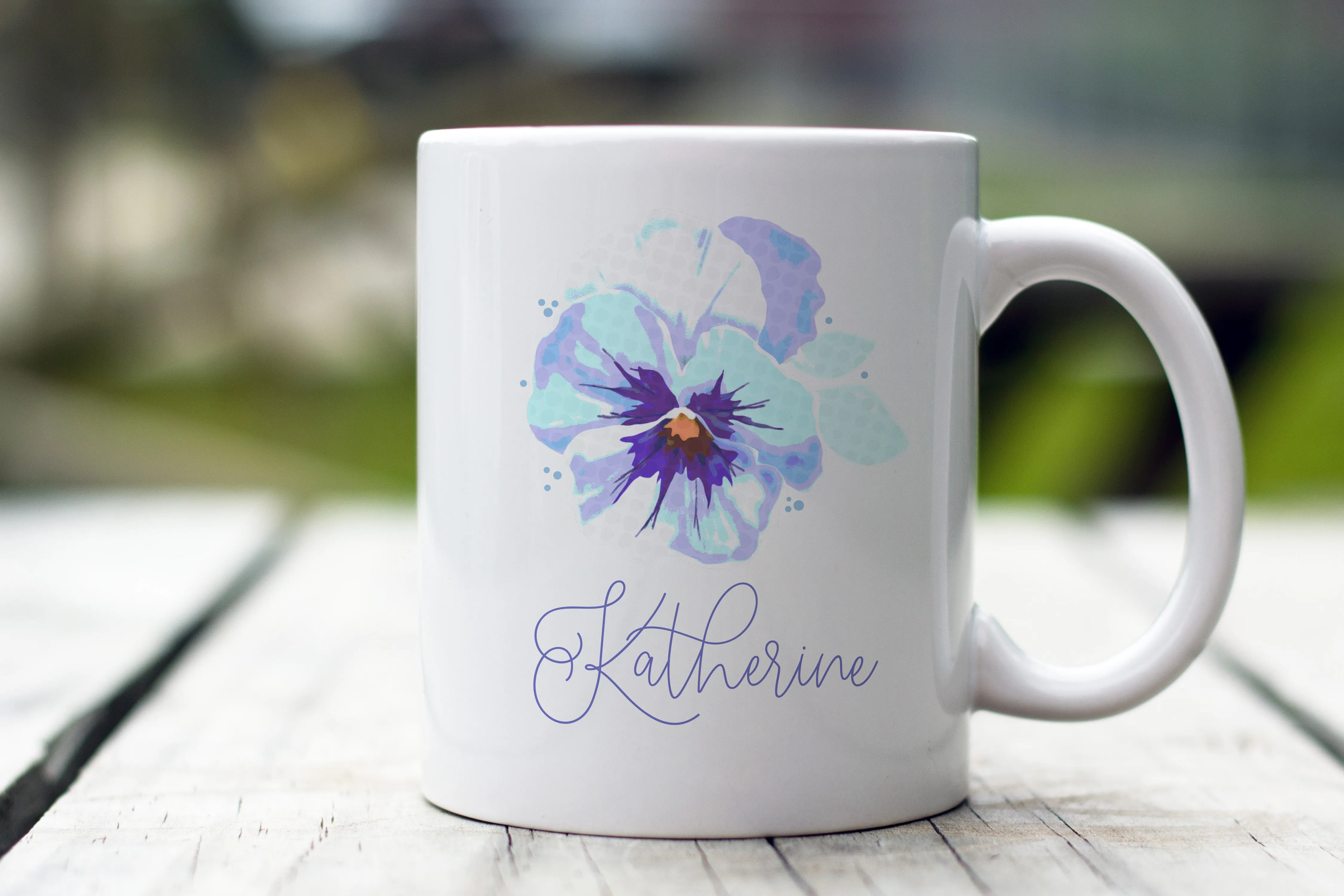 Blue Pansy Coffee Mug