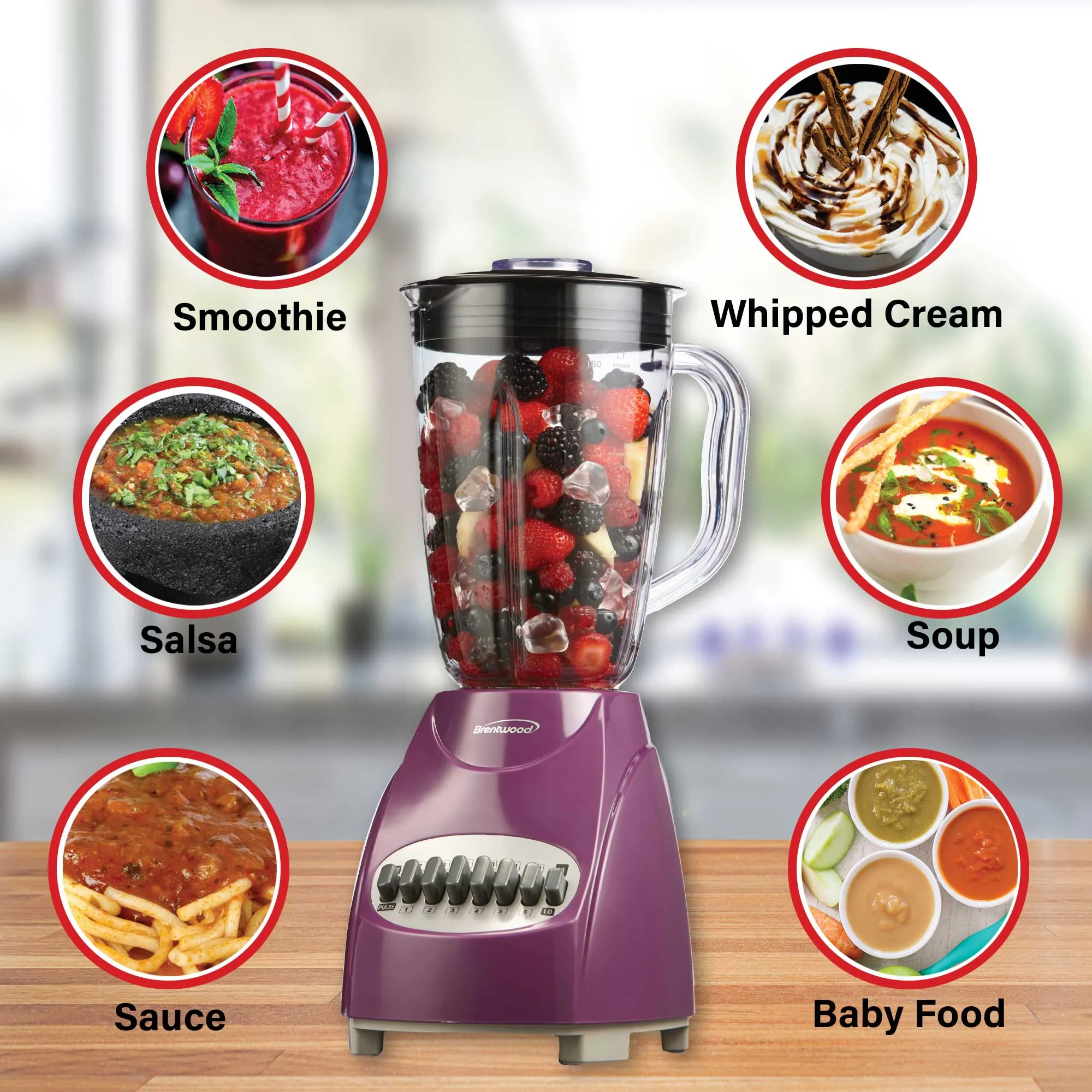 Brentwood JB-220PR 12-Speed   Pulse Blender, Purple