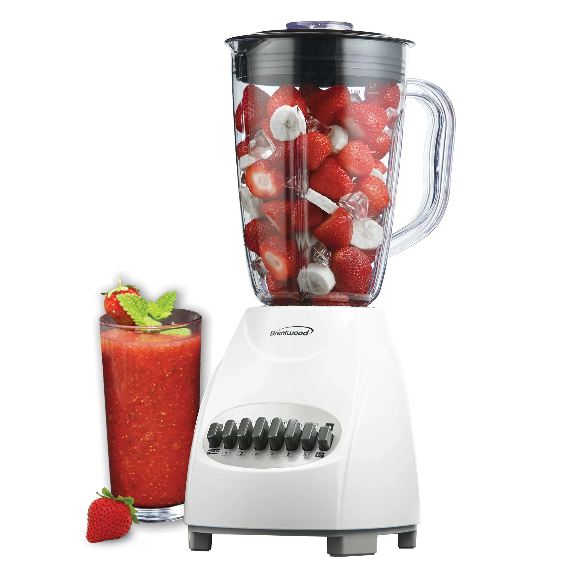 Brentwood JB-220W 12-Speed   Pulse Blender, White