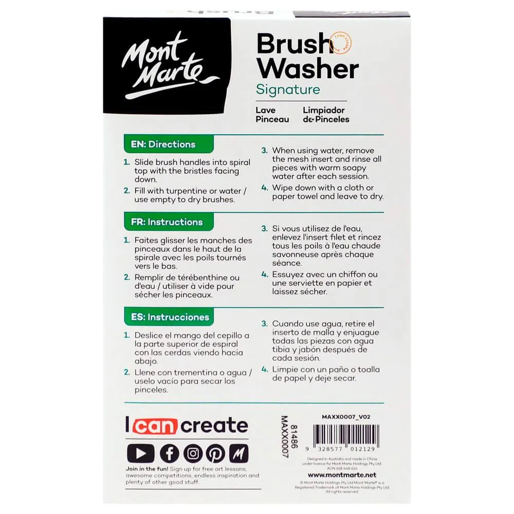 Brush Washer Signature Stainless Steel - Mont Marte