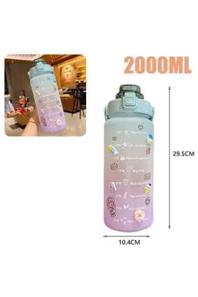 Canderel Motivational Water Bottle Water Bottle Drinker 2liter Tritan Gym Water Bottle Bpa Free Drinker-39507