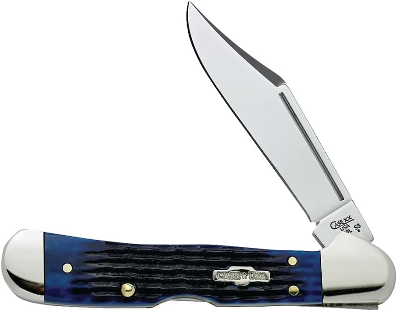 CASE 02864 Folding Pocket Knife, 2.72 in L Blade, Tru-Sharp Surgical Stainless Steel Blade, 1-Blade, Blue Handle :EA: QUANTITY: 1