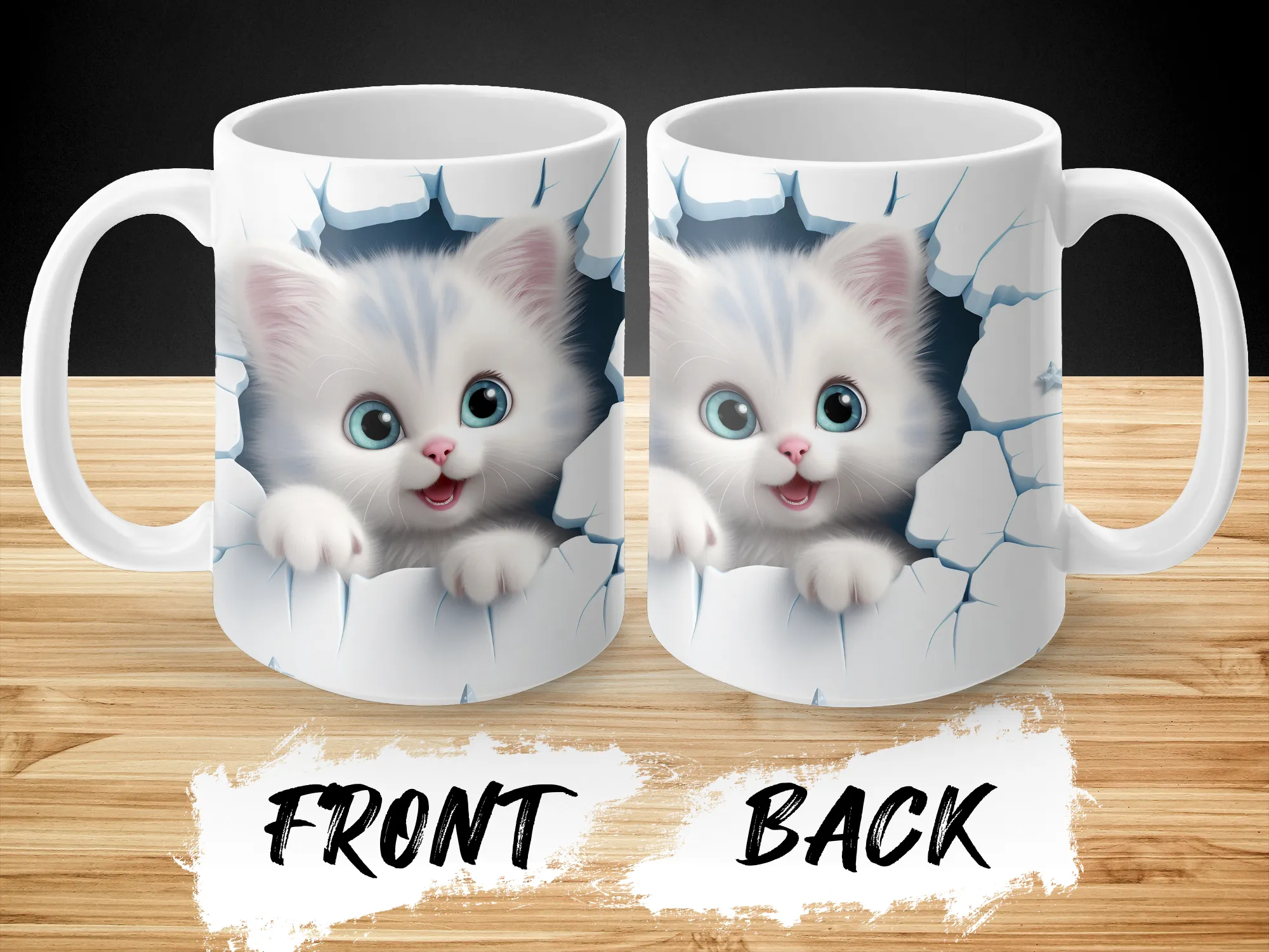 Cat Peeking Through a Hole in the wall mug, Cat lover gift, Cat mug, Cat Lover Gift for Women, Funny Cat Mug, Cat Lover Mug