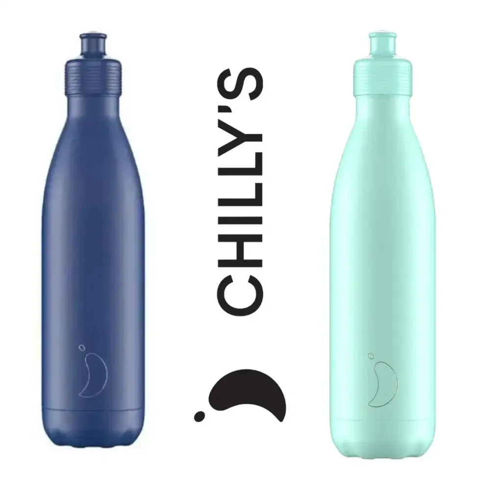 Chilly’s 750ml Sports Bottle - Matte Blue OR Pastel Green