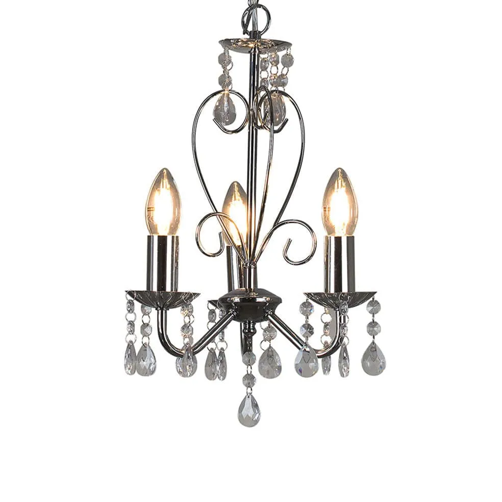 Cleo Metal and Crystal Chandelier Light Black | Chrome | White