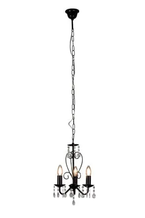 Cleo Metal and Crystal Chandelier Light Black | Chrome | White