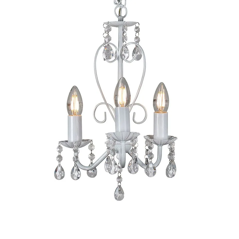 Cleo Metal and Crystal Chandelier Light Black | Chrome | White