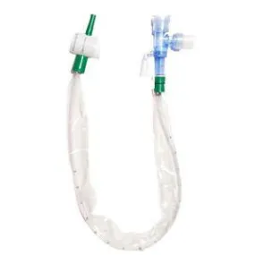 Closed Suction Catheter, Turbo-Cleaning, Double Swivel Elbow, 14 fr, Green