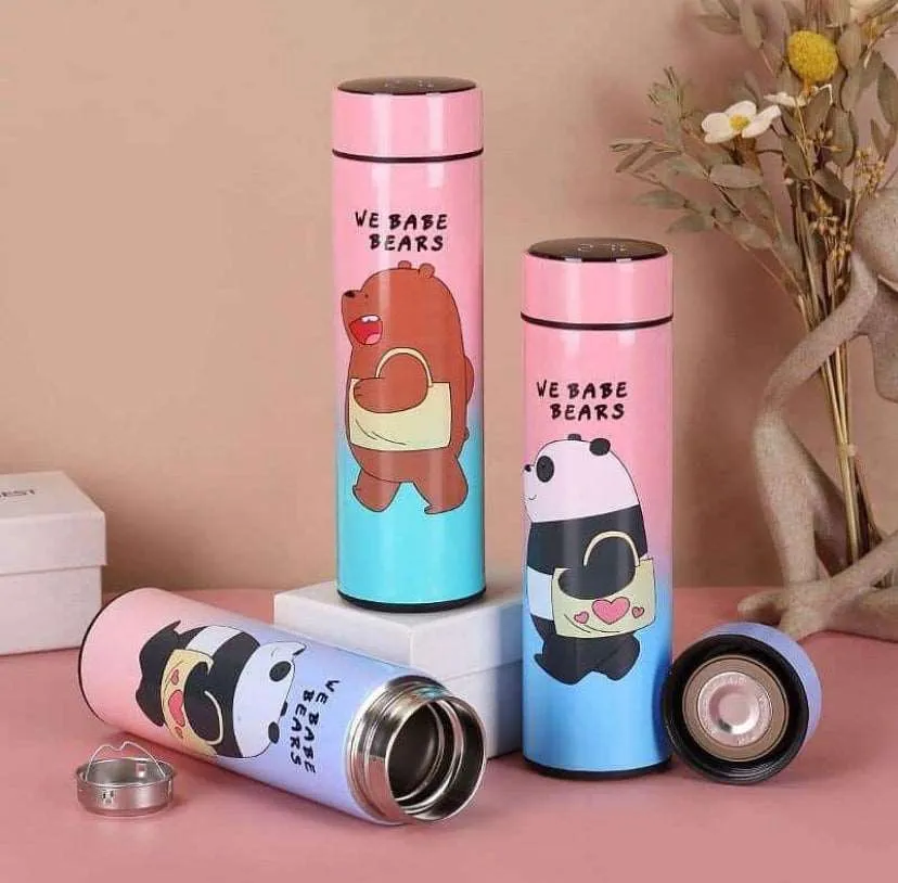 Cute bear temperature bottle