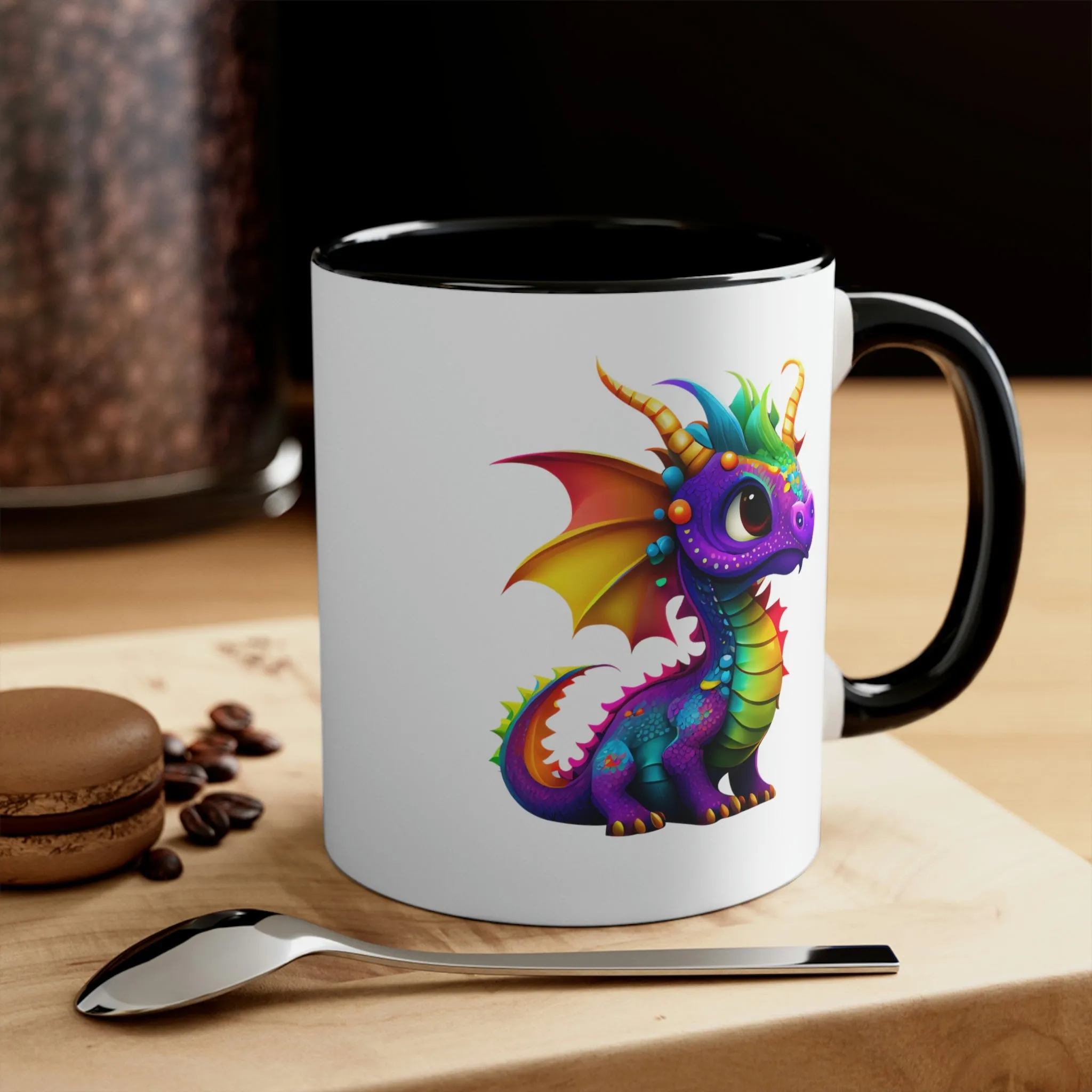 Cute Rainbow Dragon 1 - Accent Coffee Mug, 11oz