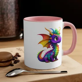 Cute Rainbow Dragon 1 - Accent Coffee Mug, 11oz