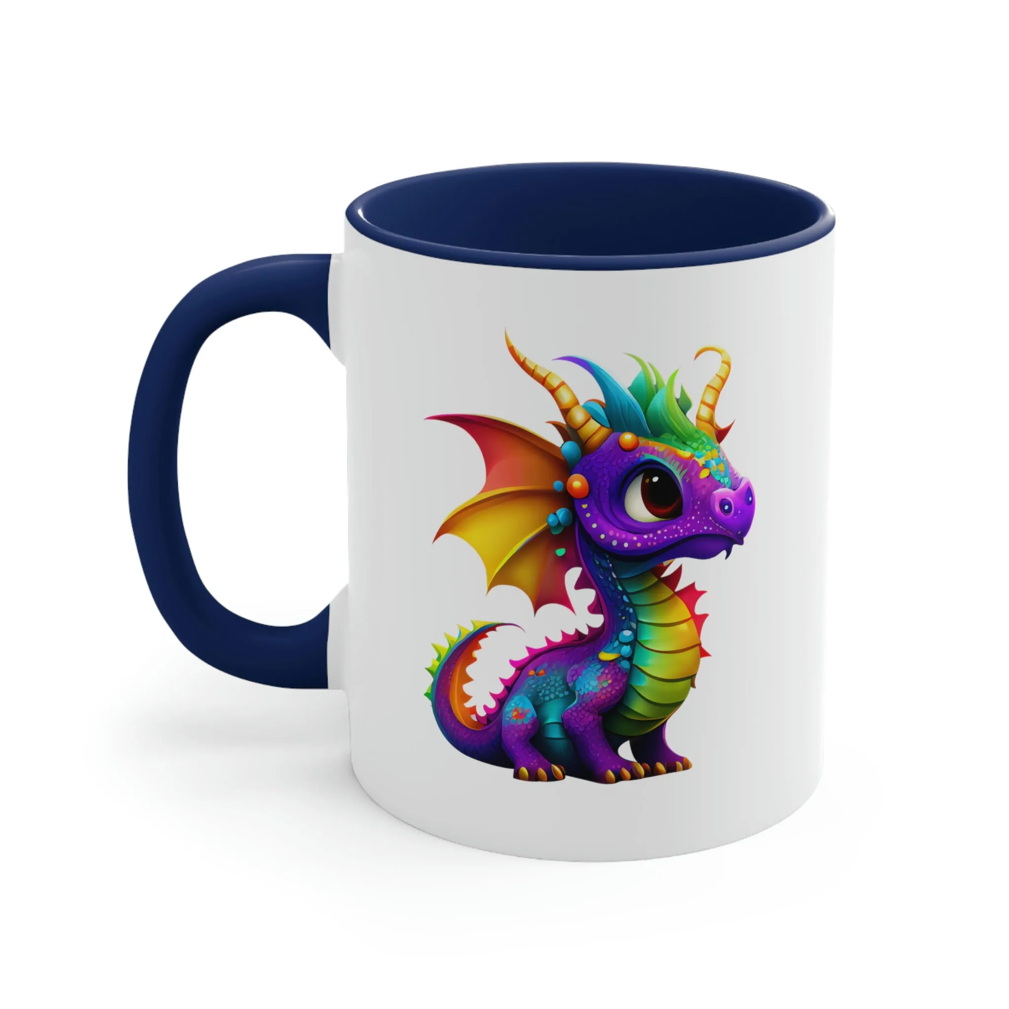 Cute Rainbow Dragon 1 - Accent Coffee Mug, 11oz