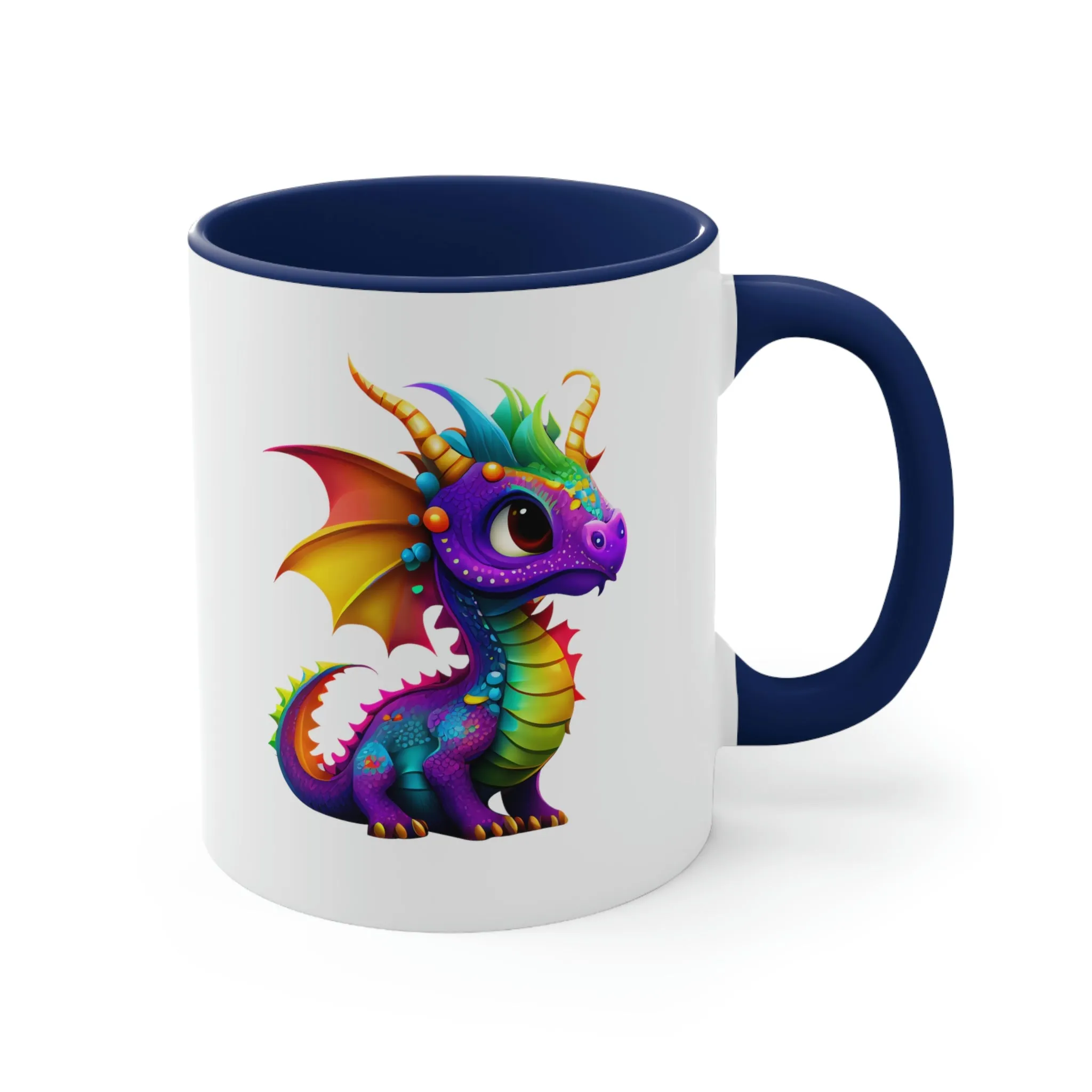 Cute Rainbow Dragon 1 - Accent Coffee Mug, 11oz