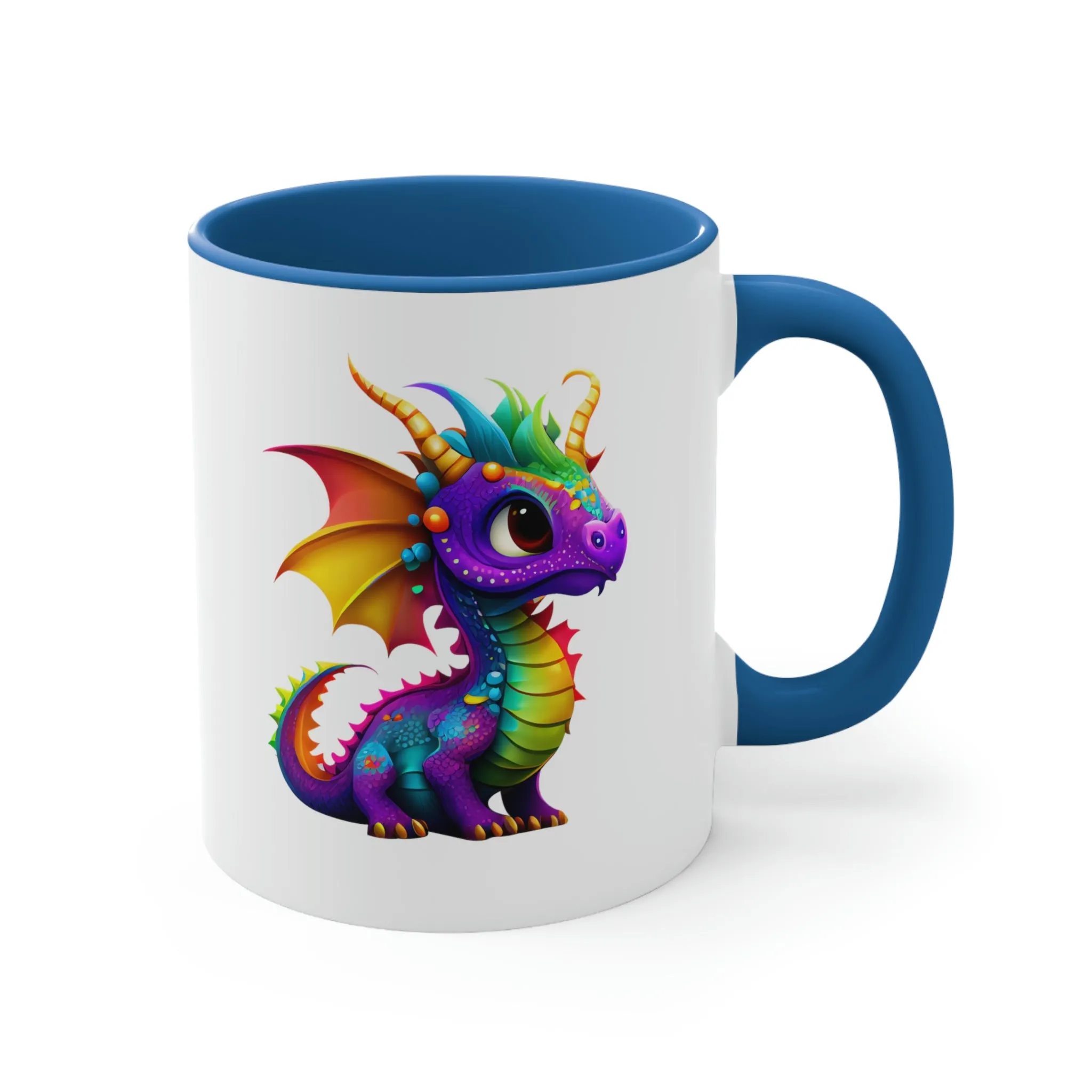 Cute Rainbow Dragon 1 - Accent Coffee Mug, 11oz