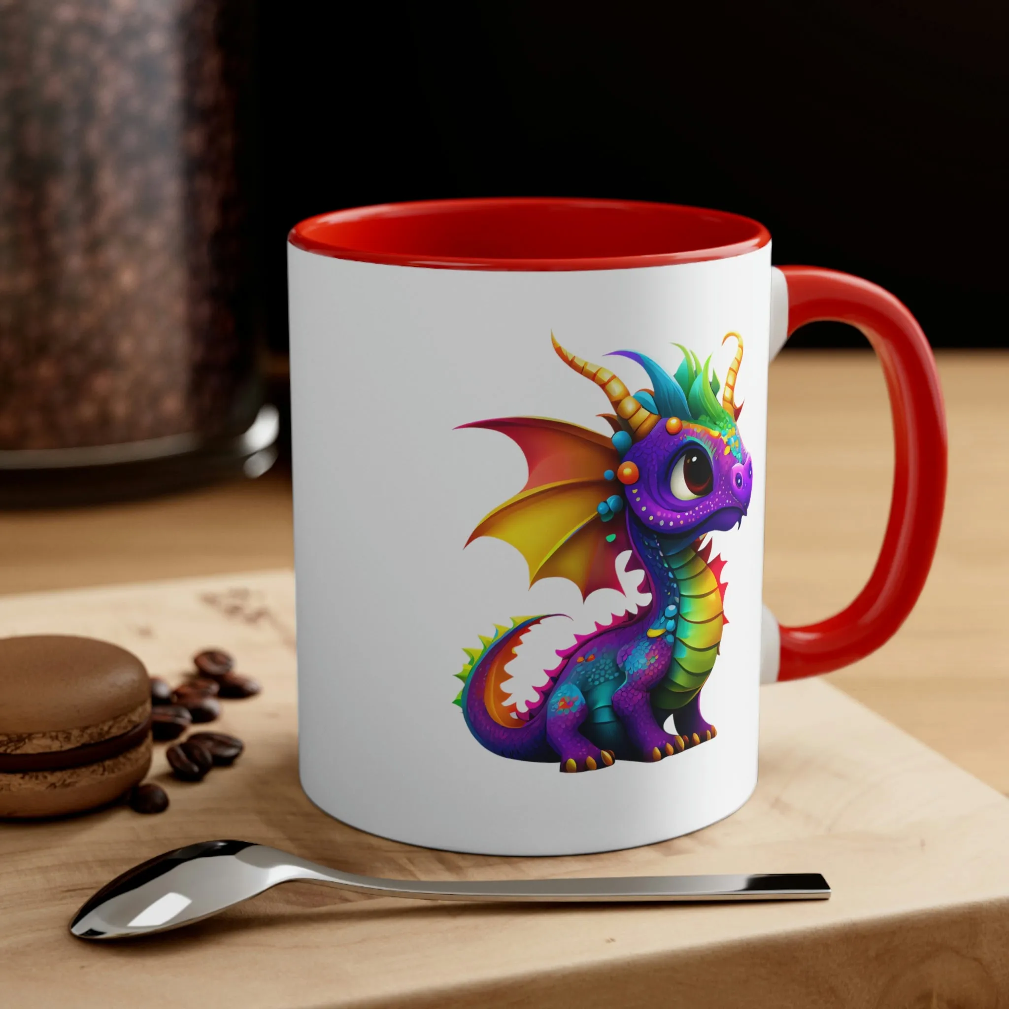 Cute Rainbow Dragon 1 - Accent Coffee Mug, 11oz