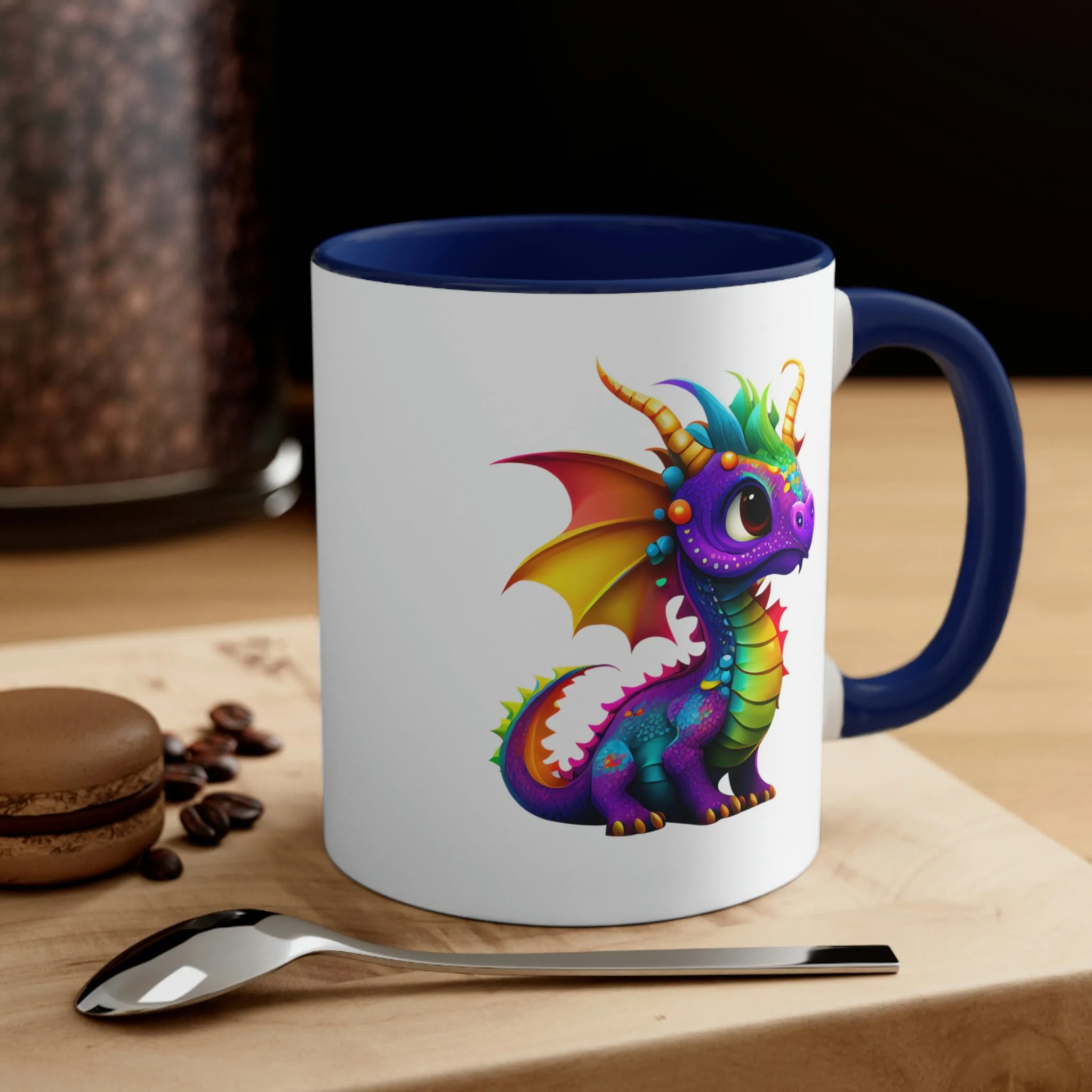 Cute Rainbow Dragon 1 - Accent Coffee Mug, 11oz