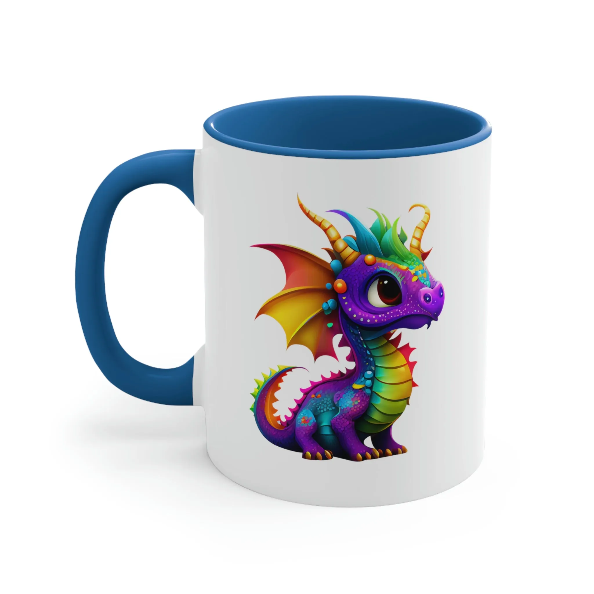 Cute Rainbow Dragon 1 - Accent Coffee Mug, 11oz