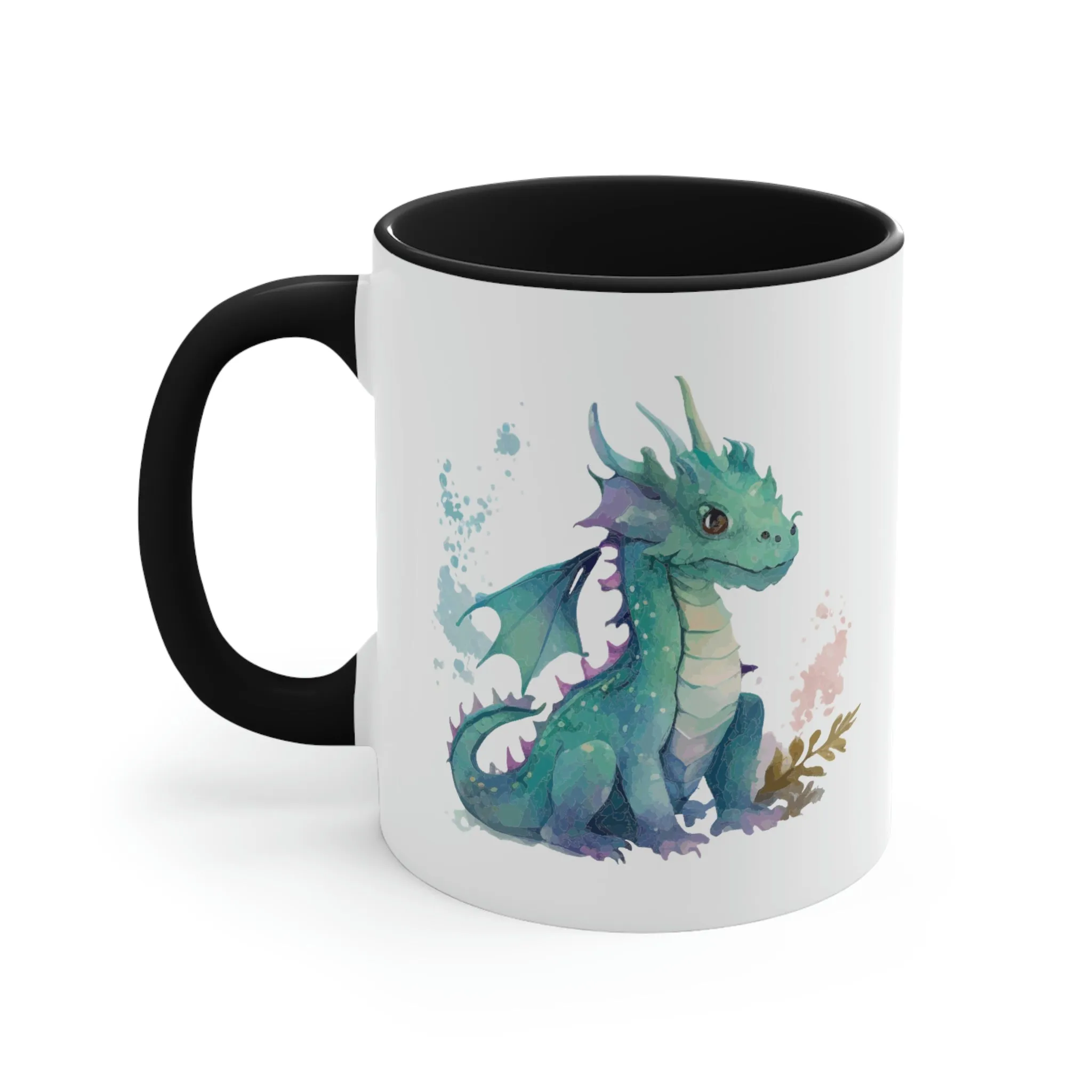 Cute Watercolor Dragon 08 - Accent Coffee Mug, 11oz