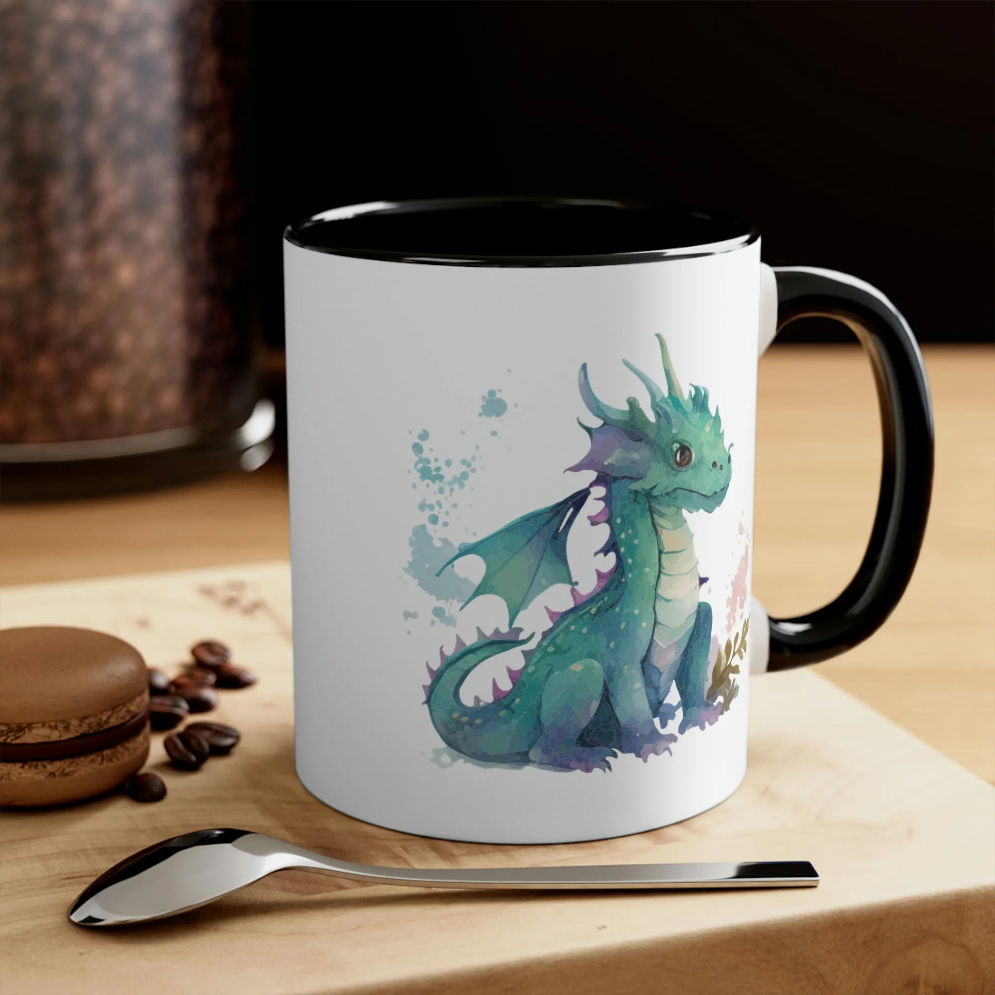 Cute Watercolor Dragon 08 - Accent Coffee Mug, 11oz