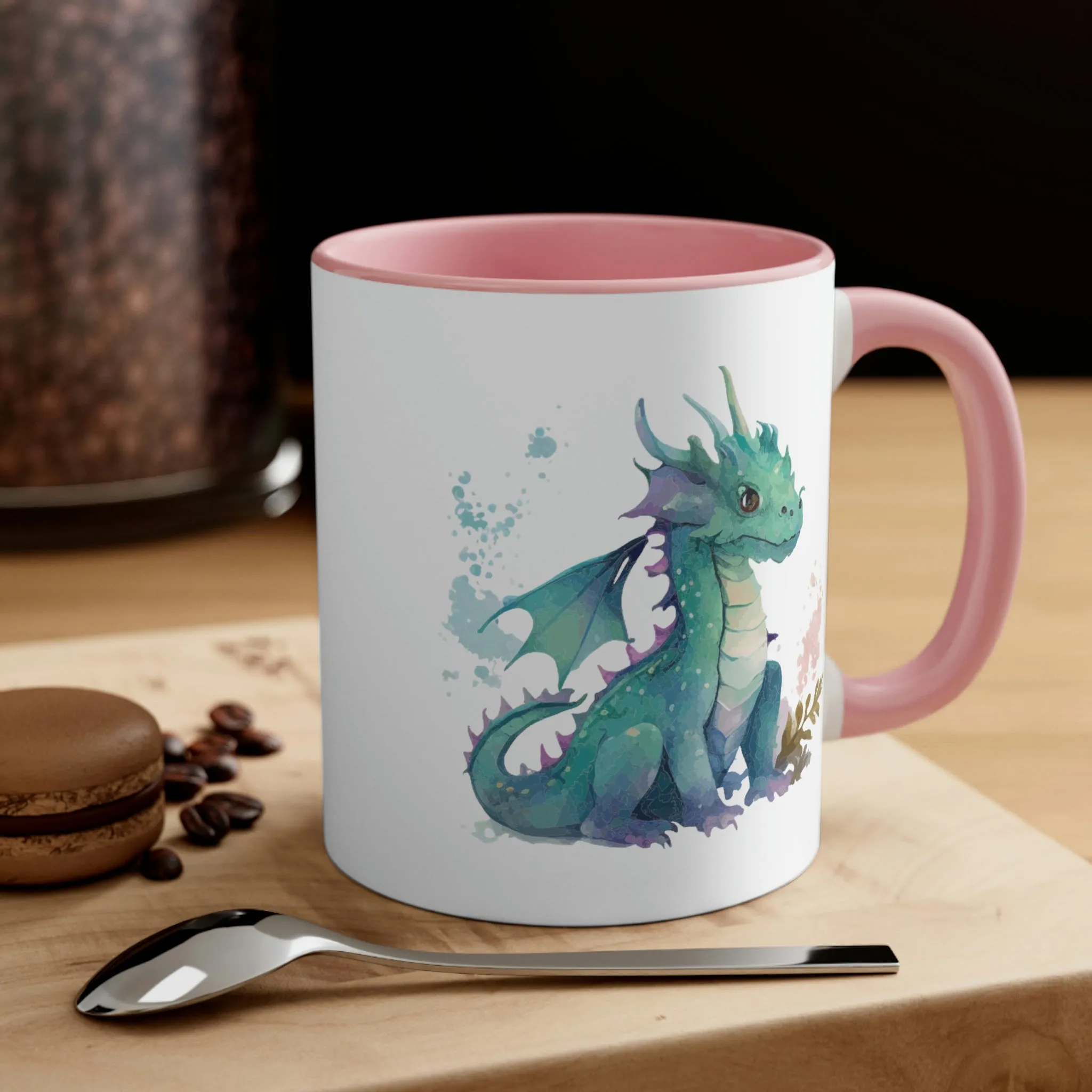 Cute Watercolor Dragon 08 - Accent Coffee Mug, 11oz