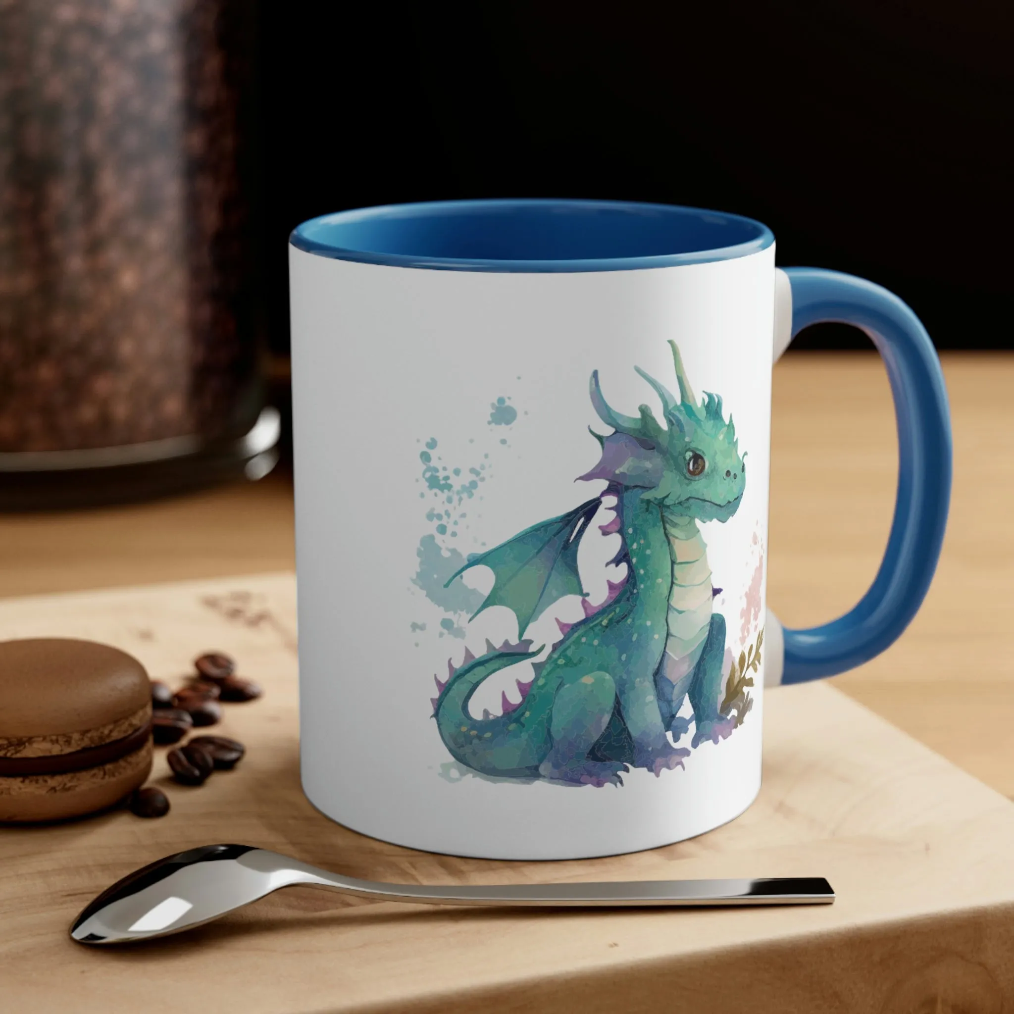 Cute Watercolor Dragon 08 - Accent Coffee Mug, 11oz